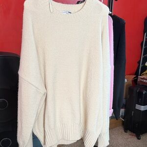 • Lot of 3 • Fashion Nova Crew-Neck Sweaters (New) • Cozy Neutrals + Pink Sz 3x